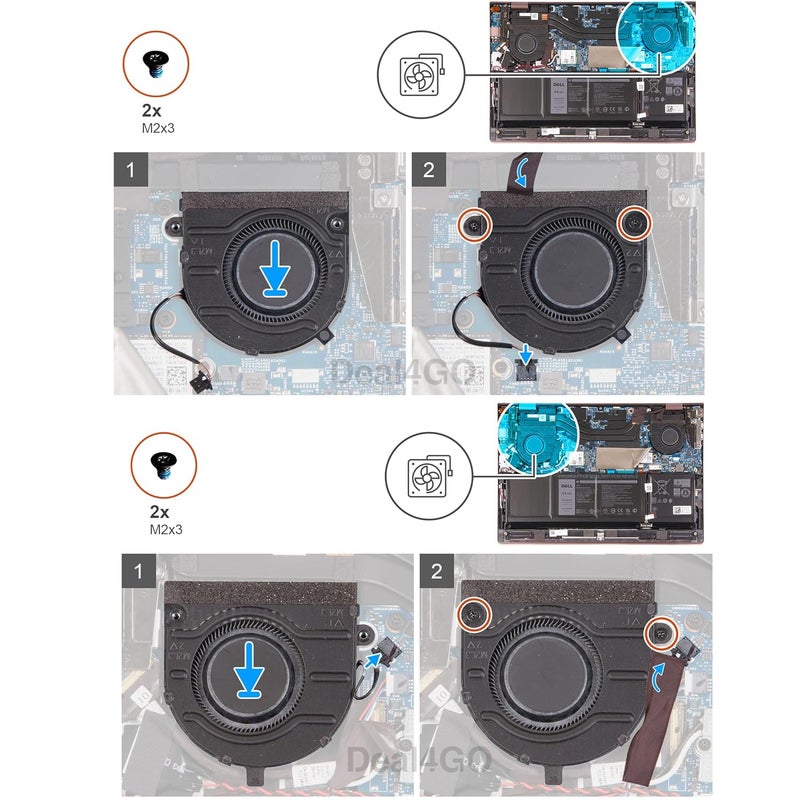Deal4GO CPU GPU Graphics Cooling Fan 6T5J2 PRH9F XKD91 HM04F Replacement for Dell Inspiron 13 5310 Vostro 5310 Latitude 3320 (DIS) - Image 3